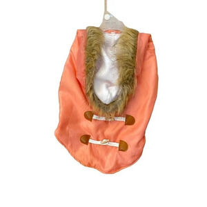 Dog Jacket Style Vest Girl Pink White w/Hood Size Large Dress Up Pet Jacket